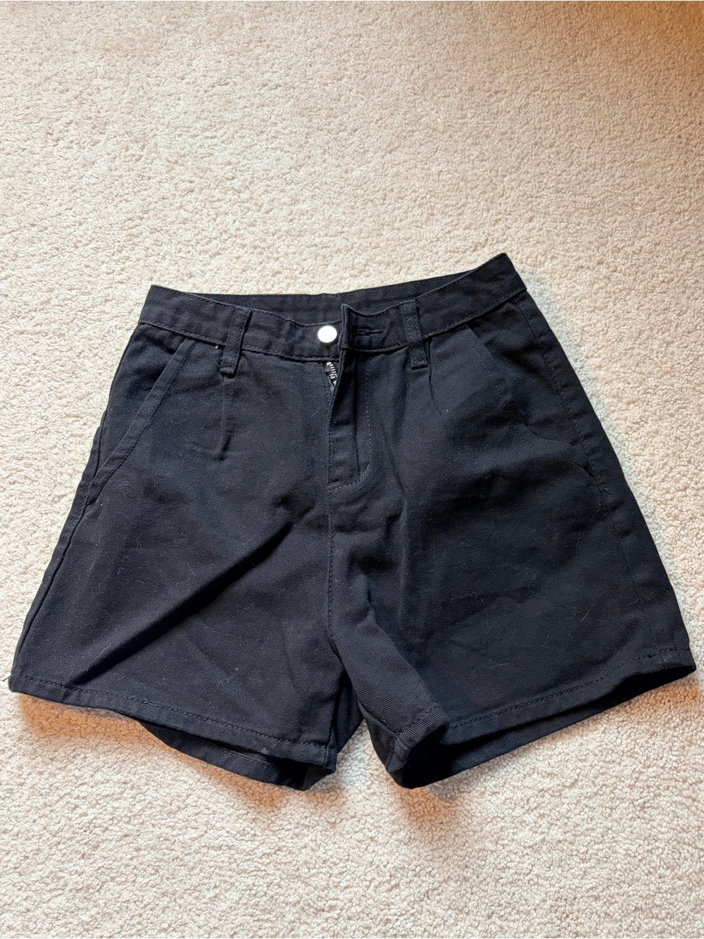 Classic High-Waist Black Shorts